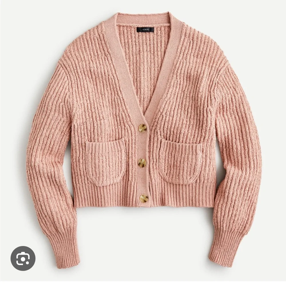 J crew beach cardigan chunky patch pocket size small pink - Picture 1 of 7
